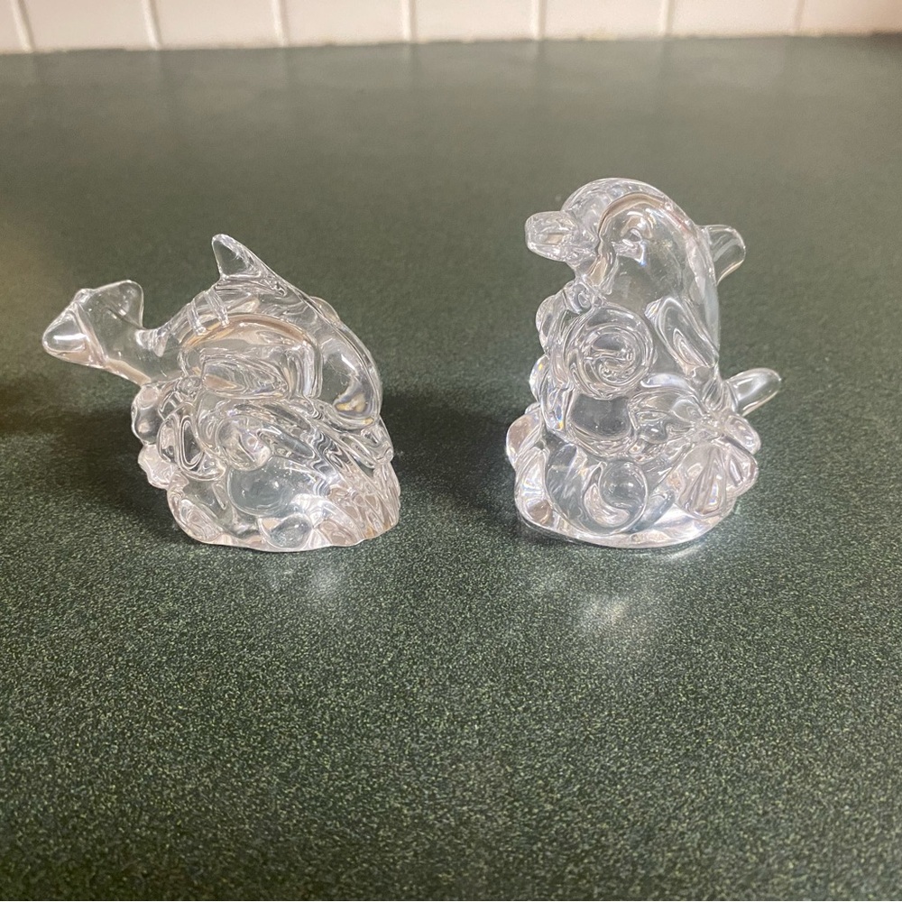 Lenox Crystal Dolphin Salt and Pepper Shakers